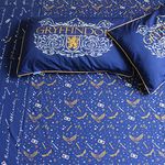 Silverlinen Official Warner Bros Wizarding World Harry Potter 100% Cotton 250 TC Double Bedsheet for Kids Room for Boys and Girls with Two Pillow Covers - Gryffindor (Blue & Gold)