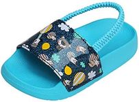 DREAM PAIRS Toddler Boys Girls Slip on Slide Sandals Kids Outdoor Summer Beach Water Shoes Slippers KAS211,Blue,Size 5-6 Toddler