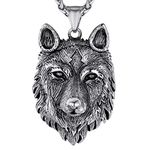 Viking Wolf Necklace Nordic Amulet Pendant Necklaces for Men Women Rock Hip Hop Jewelry