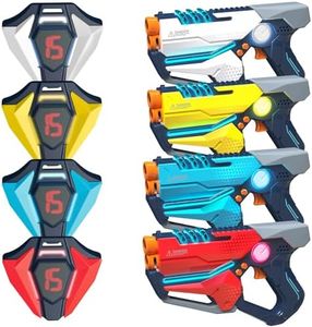 Laser Tag Set of 4, Laser Tag Gun with Vest for Teens and Adults Boys & Girls, Cool Teenage Lazer Group Activity, Birthday for Kids Ages 6 7 8 9 10 11 12+Year Old