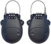 Cable Lock, 2 Pcs Black Motorcycle Helmet Lock Retractable Cable with 3-Digit Combination Lock, Suitable for Security Locks for Bicycles, Luggage or Cabinets(70cm)