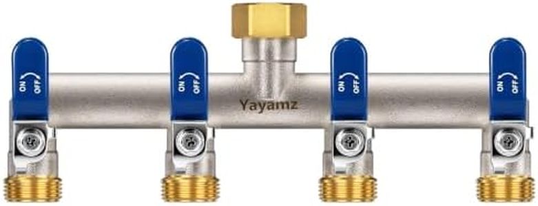 Yayamz 4 Way Garden Hose Splitter, 3/4" GHT Solid Brass Hose Splitter