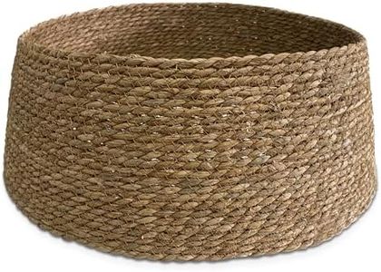 TIENDA EURASIA – Pie de Árbol de Navidad, Color Natural, de Yute, 45cm de Diámetro Superior x 20cm de Alto, Soporte para Árbol de Navidad, para Decoración Navideña