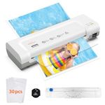 Laminator, Portable A4 Thermal Laminating Machine with Hot and Cold Settings, Quick Warm-up and No Bubbles with 30 Laminator Pouches, 1 Corner Rounder,1 Paper Cutter, for School/Home/Offices