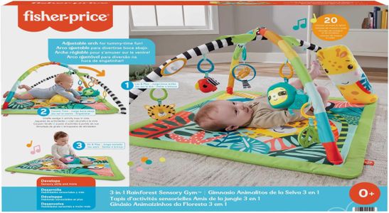 Fisher-Price Rainforest Sensory Baby Gym – Play Mat with Toys