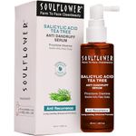 Soulflower Anti Dandruff Hair Serum with Rosemary Oil, 2% Salicylic Acid & Tea tree Essential Oil for Hair Growth, Hair Fall Control, Flaky & Itchy Scalp, Shiny & Smooth for All Hair Types | 50ml