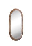 Creative Co-op Oval Wall Mirror with Mango Wood Frame,Brown