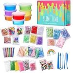 THE TWIDDLERS - 100 Piece DIY Slime Making Kit for Children with Glitter Powder, Crystal Beads for Kids Toys, Arts and Crafts Gift Set for Birthday Party, Game Activity