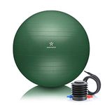 BODYMATE Exercise Ball - E-book with exercise guides included - Gym-quality Swiss balls for fitness, birthing, pregnancy - Air pump included - Anti-Burst - 65cm - Midnight green