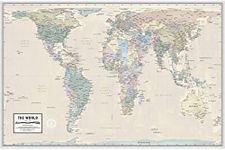 Gall Orthographic World Map | Most Accurate World Map - Countries are Shown in Correct Proportion to Each Other | Laminated World Map | 36" x 24"