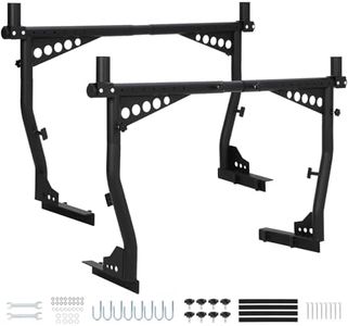 GarveeTech Universal Extendable Truck Ladder Rack, 52"-82" Adjustable Mobile Steel Rack, 1000 Lbs Capacity, No-Drill Heavy-Duty Pickup Rack for Kayaks, Lumber, Ladders, Surfboards, Rooftop Cargo -Pair