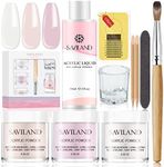 SAVILAND Acrylic Nail Kit - Clear Pink Nudes Acrylic Powder & Acrylic Liquid with Acrylic Nail Brush Nail Forms All-in-1 Acrylic Nail Kit System for Nail Art Salon Use Home DIY