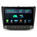 XTRONS Octa-Core Car Stereo Android 13 Radio Player 10.1 inch IPS HD GPS Navigation 4GB 64GB ROM Upgrade DSP Built-in 4G LTE CarPlay Support AHD Camera DVR DAB+for Lexus IS200/IS220/IS250/IS300/IS350