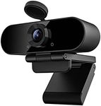 Smilodon 1080P HD Webcam, Pro, with 110° Wide Angle, Privacy Cover, Microphone, Tripod, for Conferencing, Live Streaming, Recording, Compatible with Skype/Zoom/YouTube/Teams