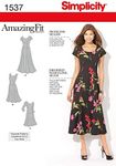 Simplicity 1537 Misses' Mid-Cut or Plus-Silhouette Dresses Sewing Pattern, Size 20W-22W-24W-26W-28W