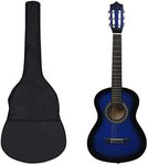 'vidaXL Classical Guitar Beginner Set: Blue, 1/2 Size (34"), Includes Accessories - Ideal for Children & Beginner Musicians'