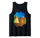 FUN CAMPING TEE. TENT CAMP, ARCHERY, BOW AND ARROW TARGET Tank Top