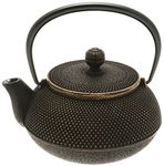 Iwachu Japanese Iron Tetsubin Teapot, Gold/Black