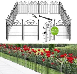 Getlay Tall Garden Fence with Gate, 40 Inch(H) 20 Panels Total Length 43.7 Ft, Dog Fencing Outdoor for Yard, Dog Digging Fence Barrier, Decorative Fence for Garden│Patented