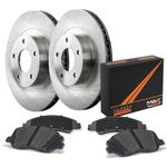 Max Advanced Brakes Rear Brake Kit For 2017 2018 Mazda 3 2017 2018 Mazda 3 Sport Electric Parking Brake 2019-2022 CX-3 Replacement Premium OE Disc Brake Rotors and Ceramic Brake Pads