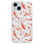 Blingy's for iPhone 15 Case, Women Girls Fun Floral Coy Fish Pattern Cute Flower Animal Design Transparent Soft TPU Protective Clear Case Compatible for iPhone 15 6.1 inch (Coy Fish)