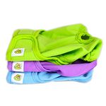 Pet Magasin Reusable Female Dog Diapers Panties, 3 Pack, Blue Green & Purple, Small