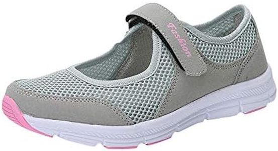 riou Zapatos de Malla para Mujer, Calzado Casual Deportivo de Velcro, Zapatillas de Gimnasio Ligeras y Transpirables para Deporte al Aire Libre, Zapatos Comodos para Correr