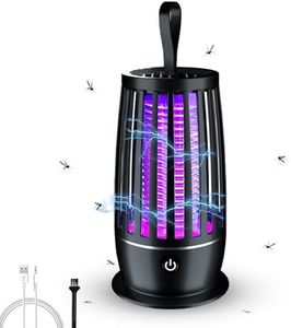 Electric Fly Catcher, IGGDOQI Portable Bug Zapper, 1200mAh Rechargeable Mosquito Killer, 2 in 1 Killer with UV Lamp and Lighting Lamp,360° Attract Zap Flying Insect for Patio Bed Office Camping