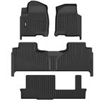 VIWIK Floor Mats Compatible for 2021 2022 2023 Tahoe 8 Seat Bench Seating, All Weather Custom Car Mats Full Set Include 1st/2nd/3rd Row Front & Rear, Automotive Floor Liners TPE Black