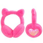 Ear Muffs Kids Winter Girls Earmuffs Cute Unicorn Cat Fluffy Ear Warmer Childrens Plush Thermal Furry Ear Covers Windproof Soft Headband Outdoor Sports Faux Fur Ski Cycling Headwear, (Rose Red Cat)