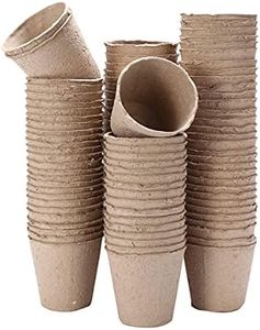 skycabin 100PCS 8CM Round Plant Pots for Garden,Organic Biodegradable Peat Pots Seed Pot for Seedlings, Saplings, Flowers, Vegetables,Plant Starters