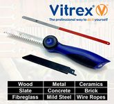 Vitrex Pocket Hand Saw Quick fit Grip/Handle Reciprocating Blade Gardening + DIY Cutter Soft Grip with Ergonomic Handle for Wood, Metal, Ceramic, Slate + Many More