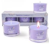 TRINIDa Sleep Candles Gifts for Women with 17 Variants, Scented Candles Gift Set for Perfect Sleep and Stress Relief, 3 Pastel Purple Filled Votives (Lavender Geranium Ylang Ylang)