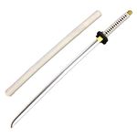 damdos Halloween Prop for Katana Weapon Cosplay Sword Roronoa Zoro PU Rubber Samurai Swords Birthdays Gifts (White)