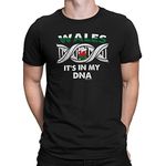 buzz shirts Wales It's in My DNA - Mens Organic Cotton Patriotic T-Shirt Black