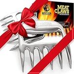 Mountain Grillers Meat Claws Meat Shredder for BBQ - Perfectly Shredded Meat, These are The Meat Claws You Need - Best Pulled Pork Shredder Claw x 2 for Barbecue, Smoker, Grill (Stainless Steel)