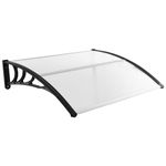 Tangkula 40" x 48" Window Awning, Modern Polycarbonate Overhead Door Awning with Hollow Sheet for Rain Snow Sunlight Protection, UPF 50+ Awnings for Patio, Door, Deck, Porch