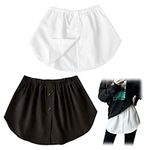 AYNKH 2 Pack Shirt Extender for Women Ladies Girls, Adjustable Layering Fake Top Half-Length Splitting Hemline Versatile Mini Skirt Lower Sweep