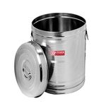 e-global Kitchen Expert Stainless Steel Rice Storage Container 10 KG | Steel Kothi | Steel Container | Steel Dabba | Steel Storage Box | Steel Drum | Open Top Drum | Steel Pawali | Water Storage Drum