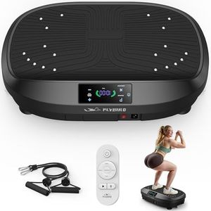 FLYBIRD Vibration Plate Exercise Machine, Lymphatic Drainage Machine, Whole Body Workout Vibration Platform w/ 2 Resistance Bands for Wellness and Fitness-Black