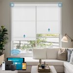 Weffort Motorized Shades Work with HomeKit Over Thread,70% Blackout Light Filtering Blinds for Window, Smart Shades with Remote, APP/Voice Control,Custom up110''Wx148''H,Classic White