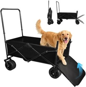 Dog Stroller for Large Dogs,Pet Stroller for Medium Dogs Up to 150lbs,Folding Dog Wagon Cart,Heavy Duty All-Terrain with Adjustable Handle,Storage Organizer,Waterproof Oxford Fiber,Black