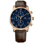 Tommy Hilfiger Men's 1791399 SOPHISTICATED SPORT Analog Display Quartz Brown Watch, Brown/Blue Dial, 44mm, Quartz Movement