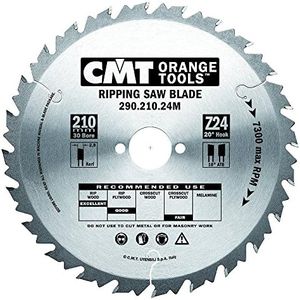 CMT 290.210.24M Ripping Saw Blade for Festool machines, 8-1/4-Inch by 24 Teeth 10-Degree ATB with 30mm Bore