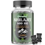 Shilajit Gummies 1400mg, Pure Himalayan Shilajit with Chaga and Ashwagandha, 85+ Trace Minerals, Rich in Fulvic Acid, for Energy & Immune, Authentic Flavor, Sugar-Free, Vegan (60 Count (Pack of 1))