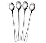 Dynore Stainless Steel 4 Pcs Soda Spoons/Horlicks Spoon/Milkshake Spoon/Bar Spoon 8 inch- Set of 4