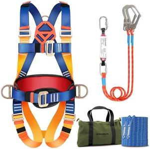 Golmudsafe Safety Harness Fall Protection,roof harness safety,climbing harness，safety harness for construction,upgraded removable cushion bag and rope