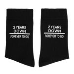 Poshzone 2nd Wedding Anniversary Socks - 2 Years Down Forever to Go Socks - 2 Year Anniversary Socks - Add A Date- Cotton Anniversary