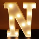 AUSAYE LED Letter Lights Alphabet Light Up Sign Night Light for Home Party Wedding Decoration (N)