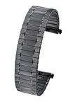 STUNNING SELECTION ALPINE Stainless Steel Stretch Watch Band, Flexible Expansion Replacement Strap with Squeeze Ends. Fits 18 to 20 mm watch lug, BLACK, Fits 18 to 20mm Watch case, Modern